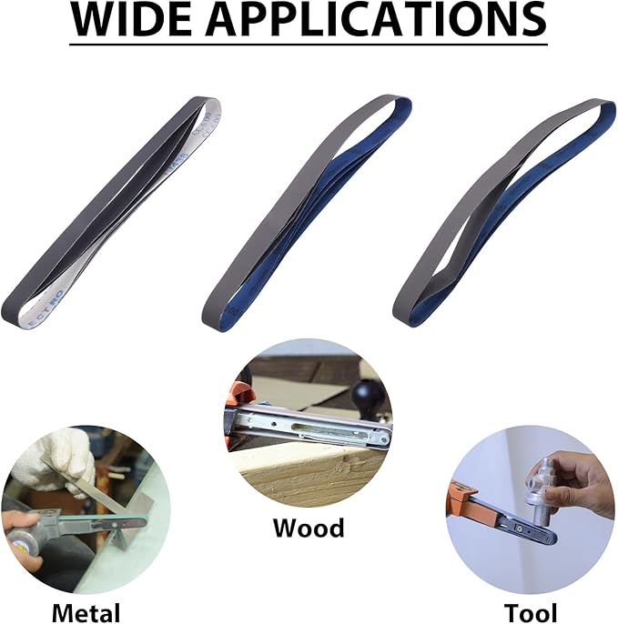 15 Pack 1 x 42 Inch Silicon Carbide Sanding Belts, 1x42 Knife Sharpening Sanding Belt, 5 Pcs Each of 600, 800, 1000 Grits Sanding Belt for Belt Sander