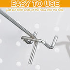Funrous 100 Pack Peg Board Hooks Stainless Steel Pegboard Hooks Shelving Display Hanging Peg Board Holders for 1/8 and 1/4 Garage Storage Tools Organizer(10 inch)