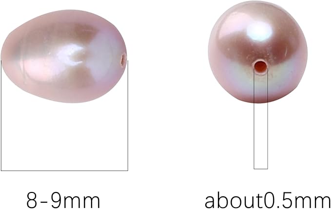 Natural Pearl Beads Rice 8-9mm Purple Freshwater Cultured Loose Gemstone Beads for DIY Jewelry Making 13.8''/Strand HQ