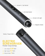 Fanttik Electric Screwdriver Kit, Precision Screwdriver Set, 64 Magnetic Bits, 12 Types Fix Tools, 0.05/0.2 N.m, Repair Tool for Phone Laptop Watch Electronics - E1 NEX Workstation