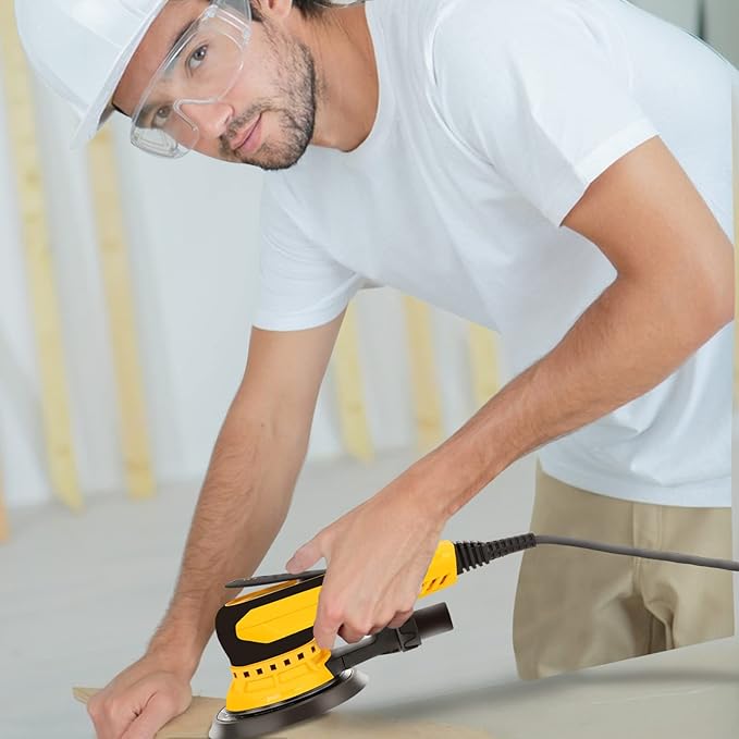 Electric Random Orbital Sander Brushless 350W 3A Multi-function Variable Speed Corded Orbital Sanders Machine For Woodworking, Car, Drywall Sanding, Polishing…