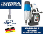 CS Unitec | MAB 465 Portable Magnetic Drill Press | 1150W 1-speed Benchtop Power Drill Machine w/up to 1-1/2" Diameter