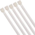 4 Inch White Zip Ties (1000 Pieces), 18lb Strength, Nylon Cable Wire Ties