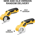 Saker Cordless Electric Scissors,Cardboard Box Cutter,4V Rechargeable Rotary Cutter with Safety Lock & LED Light,Cardboard Cutter for Cutting of Fabric, Leather, Carpet, Plastic, and More(2 Blades)