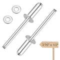smseace 200Pcs 3/16"x1/2" Pop Rivets with Washer Assortment Kit 4.8x12.7mm Pop Rivets and 3/16" 304 Stainless Steel Backup Washers Aluminum Rivets kit for Metal/Furniture/Automotive/Instruments