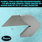 Assorts Center Squares/Finders- 140 mm Blade Length -Finds center of Round Bar Upto 3" (75 mm) Diameter