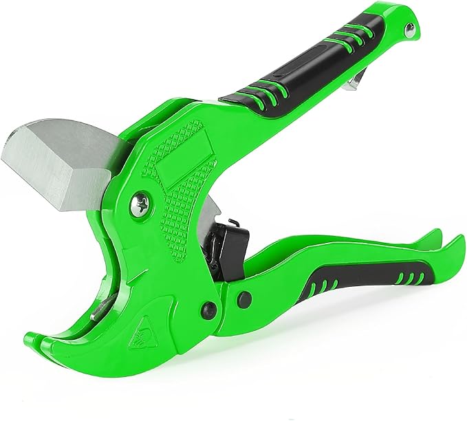 Bates- PVC Pipe Cutter, Cuts up to 1-1/4", Green Ratcheting PVC Pipe Cutter Tool, Pipe Cutters PVC Pipe Shears, Plastic Pipe Cutter, PEX Pipe Cutter, PVC Cutter Tool, PVC Ratchet Cutter