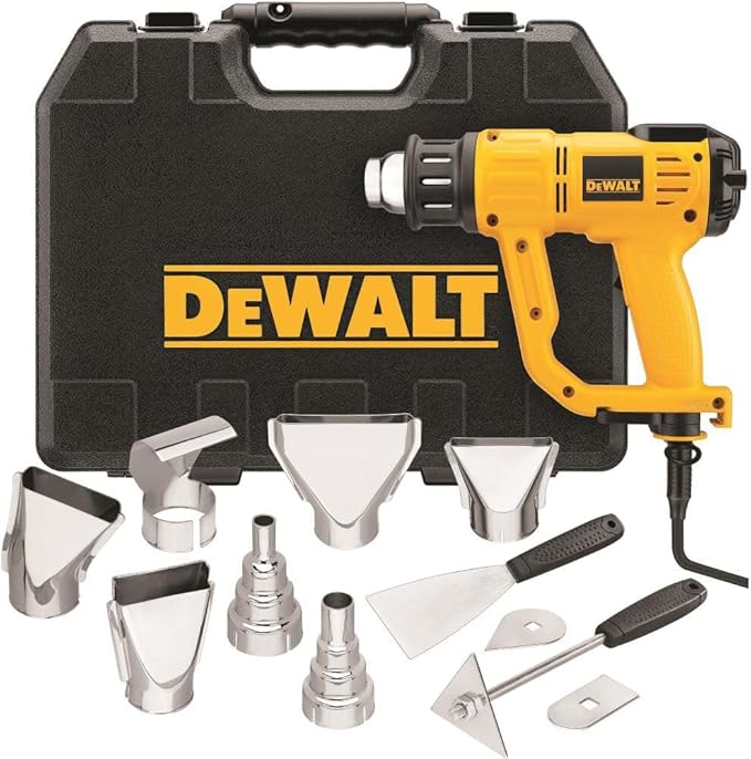 DEWALT Heat Gun with LCD Display & Hard Case/Accessory Kit (D26960K), Yellow