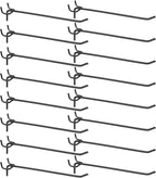 HARFINGTON 25pcs Pegboard Shelving Hooks 8" Stainless Steel Peg Board Display Hook Hanging Holders Wall Mount Organize Tools for Workbench Garage Kitchen Store, Black