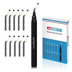 Deburring Tool Set 11 Pieces of High Speed Steel Rotary Burr Removal Blades, Ideal for Deburring Tool,1 Black Handle