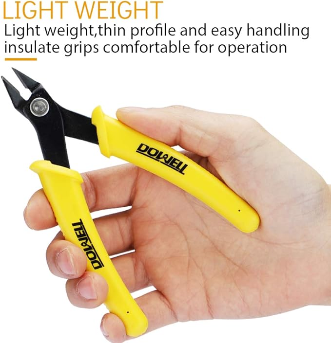 DOWELL Micro Cutter Flush Cutter Electronics Soft Wire Cutters Professional Cutting Copper And Aluminum Wire Cables (3PC)