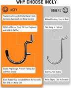 INCLY 276PCS Extra Thick 1/4" Pegboard Accessories Organizer Kit, Heavy Duty Black Pegboard Hooks with Bins & Paper Towel Holder, Peg Board Hook Assortment for Garage Wall Attachments Hanging Tools