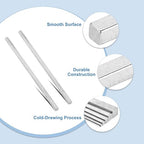 uxcell 5 Pcs Square Steel Key Stock, 3/8" x 3/8" x 12" Cold-Drawn 45# Steel Bars Precision Key Stock for Gearbox Coupling, Silver Tone