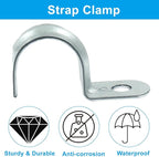 Biaungdo 30 Pcs M20 Rigid Pipe Strap, 3/4 Inch Zinc Plated Steel One Hole Strap Bracket Pipe Clamps Heavy Duty Conduit Clamps Tension Tube Clip Cable Clamp Hanger for Conduit, Pipe Fixing