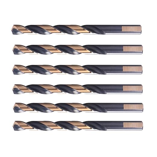 6PCS, 23/64" Black and Gold Finish,Drill Bits