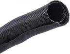 Black Braided Cable Management Sleeves Wire Loom Tubing Cord Protector Self-Wrapping (1"-15Feet)