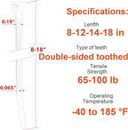 Zip Ties Assorted Size,8+12+14+18 Inch Double Sided Toothed,100 LBS Tensile Strength Heavy Duty Cable Wire Ties With Self-Locking Adjustable More Durable Nylon Tie Wraps for Indoor Outdoor（400 Pack）
