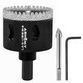1-3/4 Inch Diamond Hole Saw with Pilot Drill Bit, 1-3/4" Serrated Brazing Tile Hole Saw Diamond Core Drill Bits with Guiding Bit for Ceramic Porcelain Tile Glass Stone Granite Marble