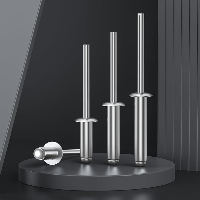 (50pcs) 1/4" x1" Aluminum Blind Rivets, 6.3 x 25mm Pop Rivets,Rivets for Metal,Silver-(VG10116)