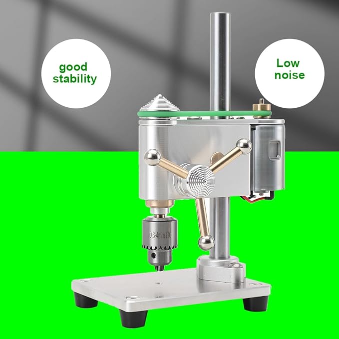 Mini Drill Press, Mini Drilling Machine 0.3-4mm Chuck, Small Bench Drill with Speed Adjustable CNC Machined Drilling Machine for DIY Woodworking Metalwork
