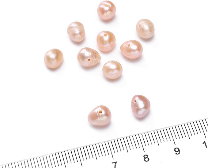 Natural Pearl Beads Potato 6-7mm Pink Freshwater Cultured Loose Gemstone Beads for DIY Jewelry Making 13.8''/Strand HQ