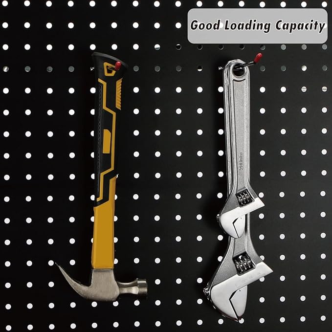 Black E-Coat Steel 4-Inch Pegboard Hooks Hanger Organizer Assortment with Red Cap, 50-Piece