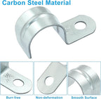 Biaungdo 30 Pcs M25 Rigid Pipe Strap, 1 Inch Zinc Plated Steel One Hole Strap Bracket Pipe Clamps Heavy Duty Conduit Clamps Tension Tube Clip Cable Clamp Hanger for Conduit, Pipe Fixing