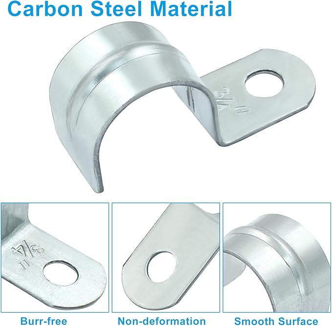 Biaungdo 30 Pcs M25 Rigid Pipe Strap, 1 Inch Zinc Plated Steel One Hole Strap Bracket Pipe Clamps Heavy Duty Conduit Clamps Tension Tube Clip Cable Clamp Hanger for Conduit, Pipe Fixing