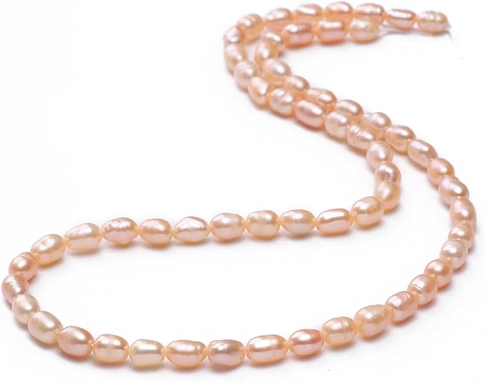 Natural Pearl Beads Rice 4-5mm Pink Freshwater Cultured Loose Gemstone Beads for DIY Jewelry Making 13.8''/Strand HQ