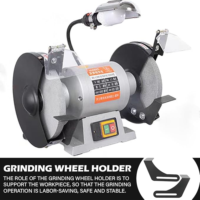 2 Pcs Bench Grinder Protective Tool Rest 9.84 Inches Steel Bracket Tool Part Set for Bench Grinder Polisher, Black