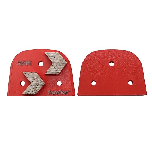 Concrete Floor Grinding Discs, Diamond Metal Grinding Tooling for Lavina Grinders, Concrete Preparation & Thin Epoxy Remove, Double Arrow Segments 30/40 Grit Soft Bond, Pack of 9