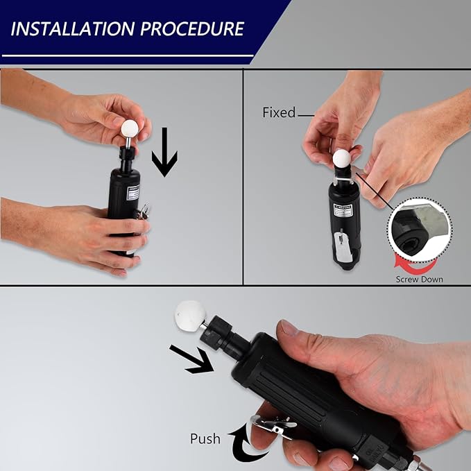 Air Die Grinder 1/4 Inch, 22000 RPM Precision Pneumatic Grinder Tool, Straight Design for Metal Polishing, Grinding, Automotive & Woodworking