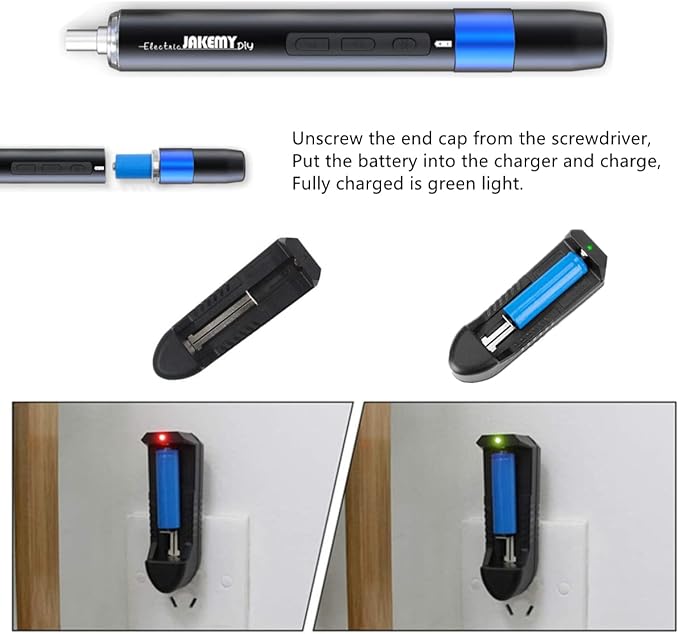 Precision Electric Screwdriver Kit, JAKEMY 61 In 1 Manual & Automatic Torque Power Screwdriver Set Rechargeable Cordless with LED Light for Laptop/Phone/Glasse/Watch