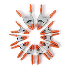 PONY 6-inch, 4-inch Heavy Duty Metal Spring Clamps Set, 2-inch, 1-inch Jaw opening, with Protective Handles and Tips, 10-piece