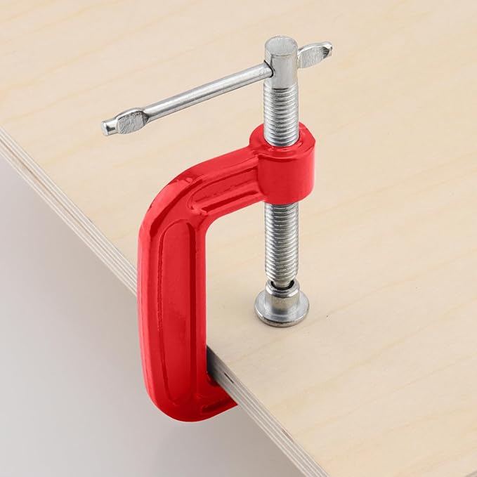 15 PCS 2 Inch Red C Clamps, Malleable Iron G Clamp, Small G Clamps with Sliding T-Handle for Woodworking Welding Building