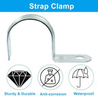 Biaungdo 30 Pcs M40 Rigid Pipe Strap - 1-1/2 Inch Zinc Plated Steel One Hole Strap Bracket Heavy Duty Conduit Clamps Tension Tube Clip Cable Clamp Hanger for Conduit, Pipe Fixing