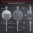 0-1inch/0.0005inch Dial Digital Indicator and 90lbs (40kg) Magnetic Base Magnetic Electronic Indicator with 3 Adjustable Joints 5/16 inch (8mm) Clamping Diameter for Lathe CNC 3D Printer