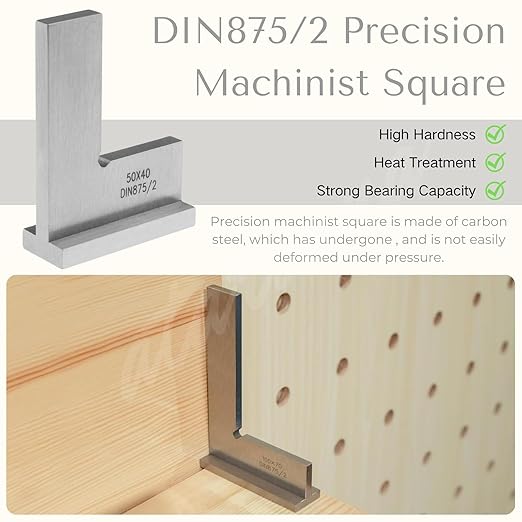 Machinist Square with Base, Atarvana 90 Degree Precision Square Right Angle Ruler Hardened Steel for Woodworking Carpentry