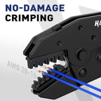 haisstronica Quick Change Jaws Crimping Tool for Dupont Connectors AWG 28-16 Ratcheting Wire Crimper & Terminals - H7