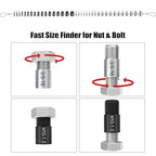 (Patent)CKE Upgraded Nut & Bolt Thread Checker Wire Loop Design - 44 Male/Female - Inch & Metric Detachable Nut and Bolt Thread Size Checker Identifier Gauges