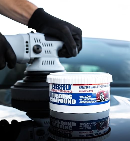 ABRO Superior Performance Rubbing Compound, 10 oz., Buffing Compound for Oxidized Finishes, Smooth, Reflect, Clean