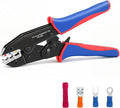 Wire Crimping Tool for Insulated Electrical Connectors- AWG 22-10 Ratchet Wire Crimper Tool- Racheting Wire Crimps for Insulated Connectors and Terminals