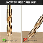 1" Cobalt Drill Bit Set - 6Inch Length, M35 High Speed Steel Jobber Length Drill Bit Kit for Hardened Metal, Stainless Steel, Cast Iron, Wood and Plastic, with Index Storage Case