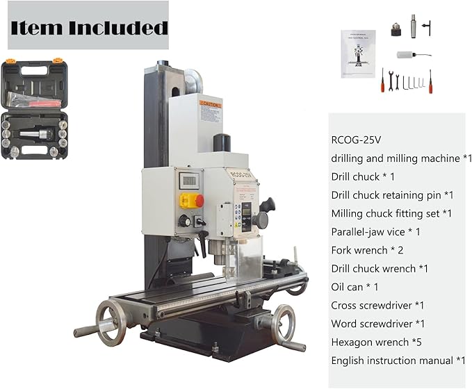Benchtop Mini Milling Drilling Machine, Brushless Milling Drilling Machine, 110V, 1100W, 50-2250rpm