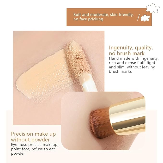 Happyhours 2 in 1 Foundation Anti-Wrinkle Concealer with Built-in Brush, Novo Foundation and Concealer Double Head Makeup Stick, Waterproof Long Lasting Anti-Wrinkle Concealer Foundation (2Pcs-02)-VeraVaultWomen