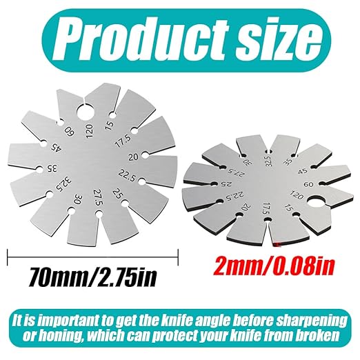2 Pcs Stainless Steel Bevel Angle Gauge, Ax Angle Gauge, Measure 15-120 Degree for Measuring Knife Angle