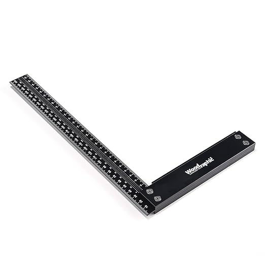 Precision Square Ruler for Measuring and Marking - Aluminum Steel Framing Tool for Professional Carpentry Use (300mm)