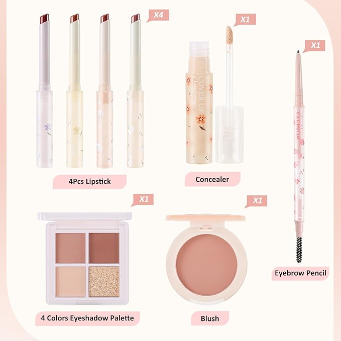 Makeup Kit for Women Full Kit Multipurpose Makeup Sets Gifts,include Lip Gloss,Blush,Eyebrow Pencil,Eyeshadow Palette，Concealer-VeraVaultWomen