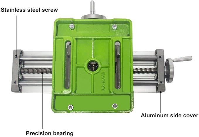 AMYAMY Milling Machine Worktable,Cross Slide Table - Compound Drilling Slide Table for Bench Drill Adjustable X-Y Axis (350x100mm)