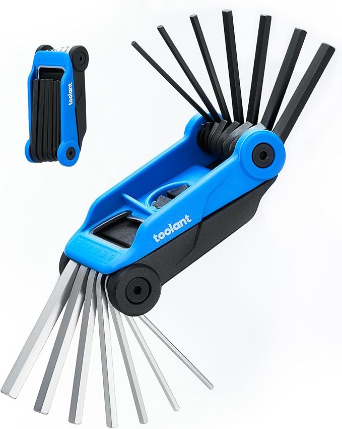 14PCS Folding Allen Wrenches Sets(Metric and SAE), Metric Allen Key Set 2mm- 6mm, SAE Hex Key Set 5/64”- 1/4", Folding Hex Keys for Home Repair and Bikes（EDC）